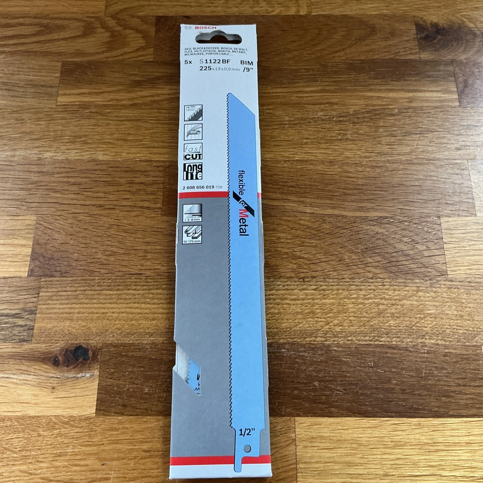 Bosch S1122BF Metal Reciprocating Saw Blades 225mm 5 Pack