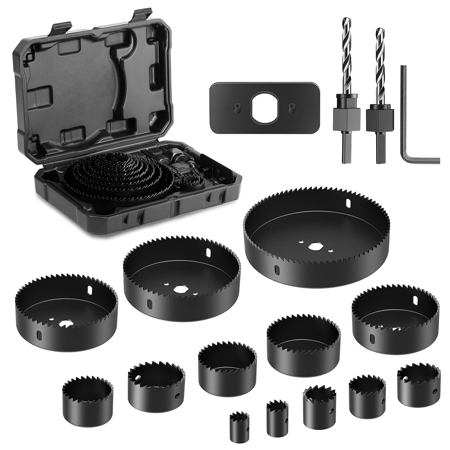 HYCHIKA Hole Saw Set with Case 19 Pieces