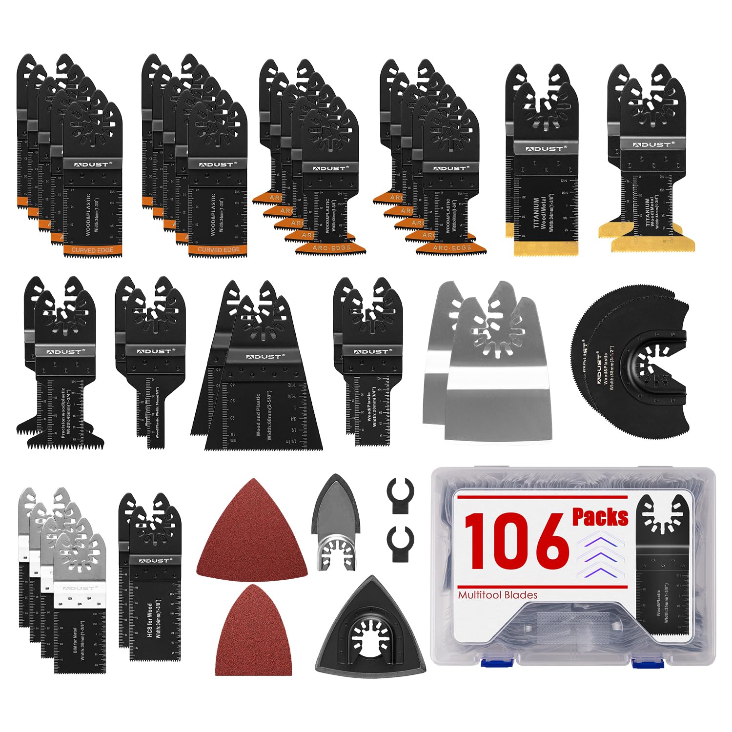 Erbauer Multi-Material Multi-Tool Accessory Kit 106 Pcs